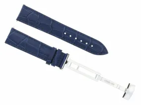 18MM LEATHER WATCH STRAP BAND TAG HEUER AQUARACER F1 DEPLOYMENT CLASP BLUE