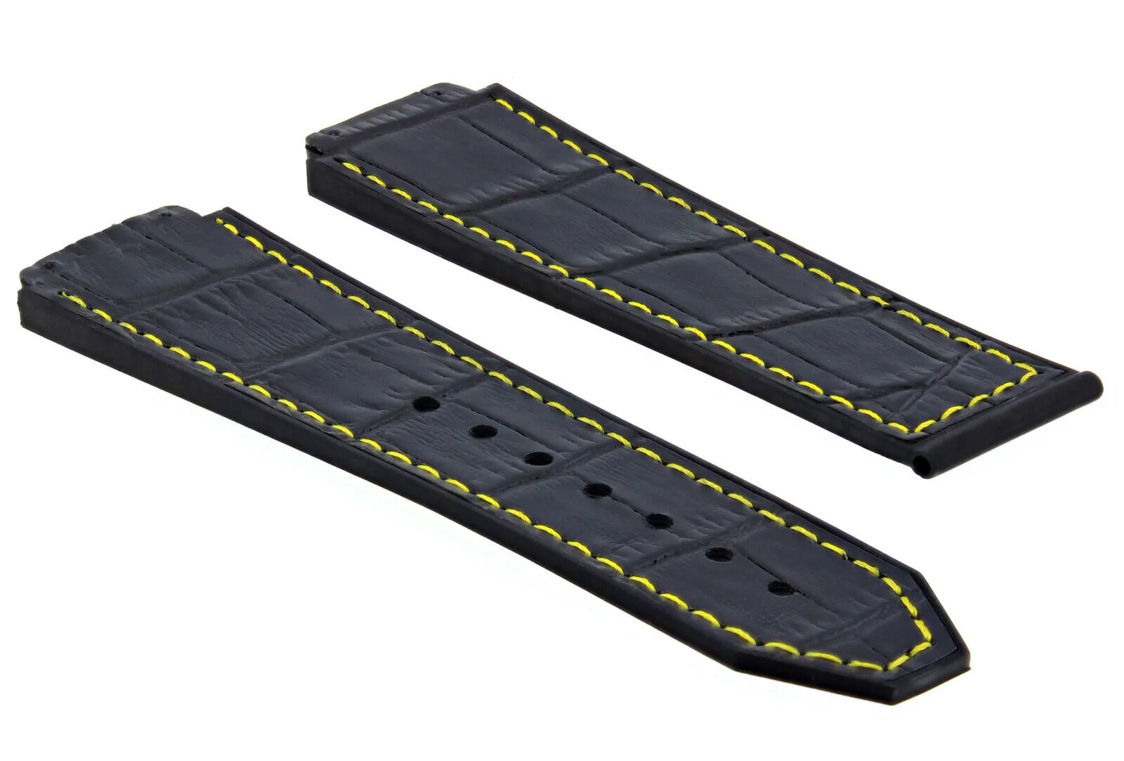 24MM ALLIGATOR LEATHER BAND STRAP FOR 44MM HUBLOT BIG BANG BLACK YS 2 SCREW DRIV