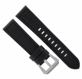 24MM COW LEATHER WATCH BAND STRAP FOR ULYSEE NARDIN WATCH BLACK