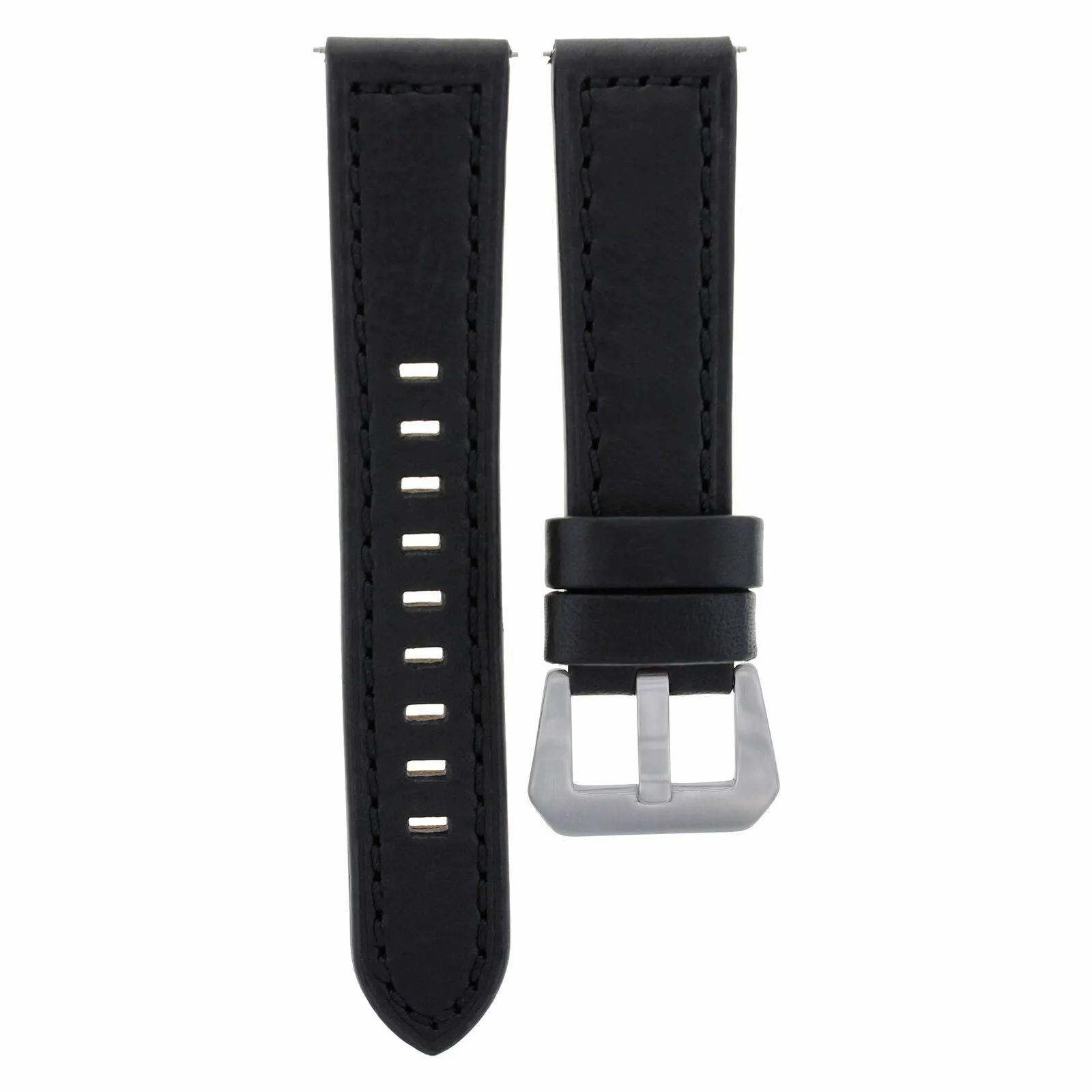 24MM COW LEATHER WATCH BAND STRAP FOR ULYSEE NARDIN WATCH BLACK
