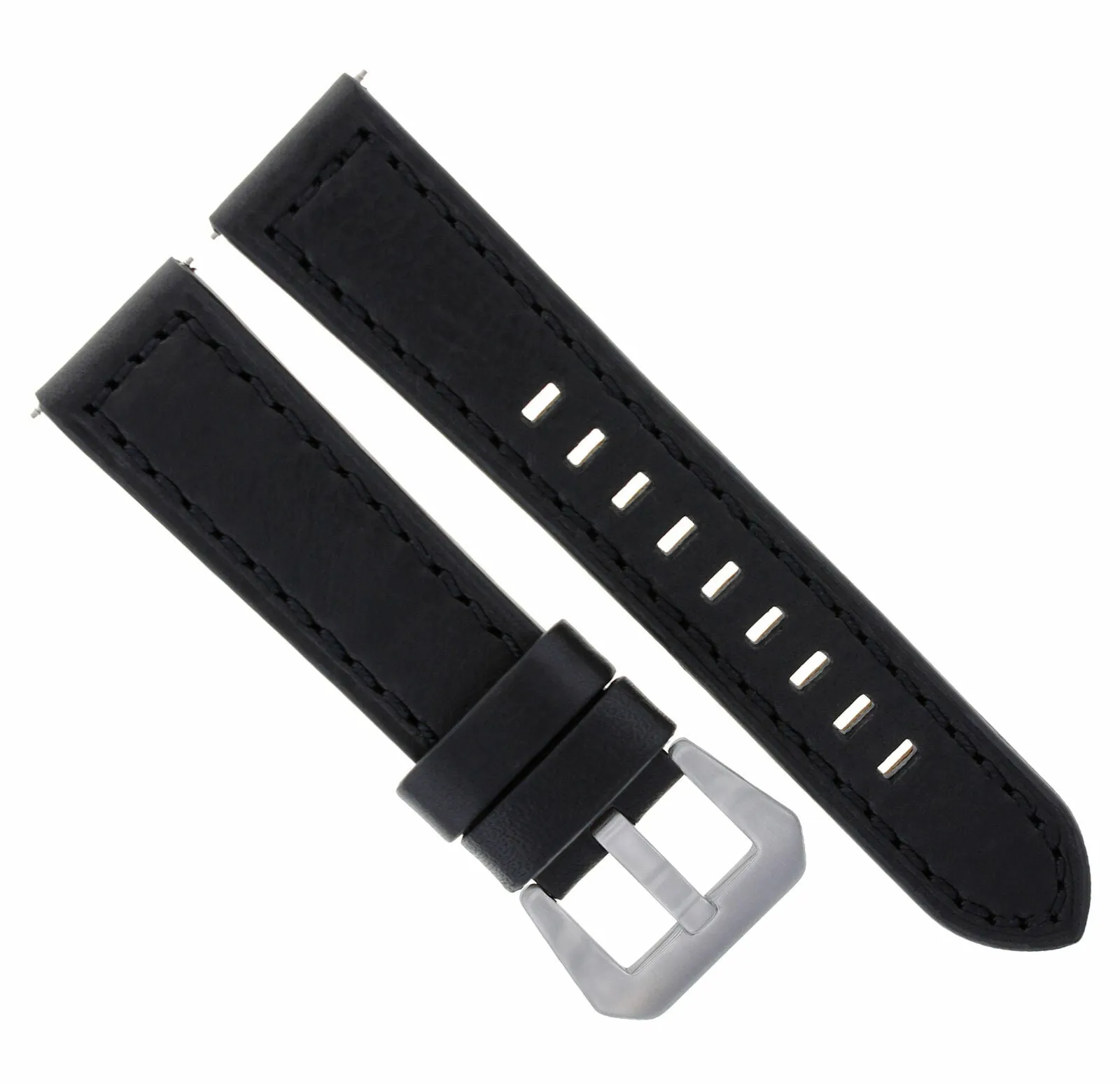 24MM COW LEATHER WATCH BAND STRAP FOR ULYSEE NARDIN WATCH BLACK