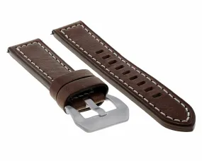 24MM PREMIUM LEATHER WATCH BAND STRAP FOR PAM 44MM PANERAI GMT D/BROWN WS LONG