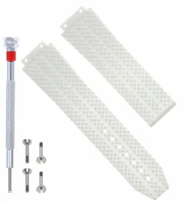 24MM RUBBER BAND STRAP FOR HUBLOT 44-45MM H BIG BANG WATCH   4 SCREW WHITE TQ