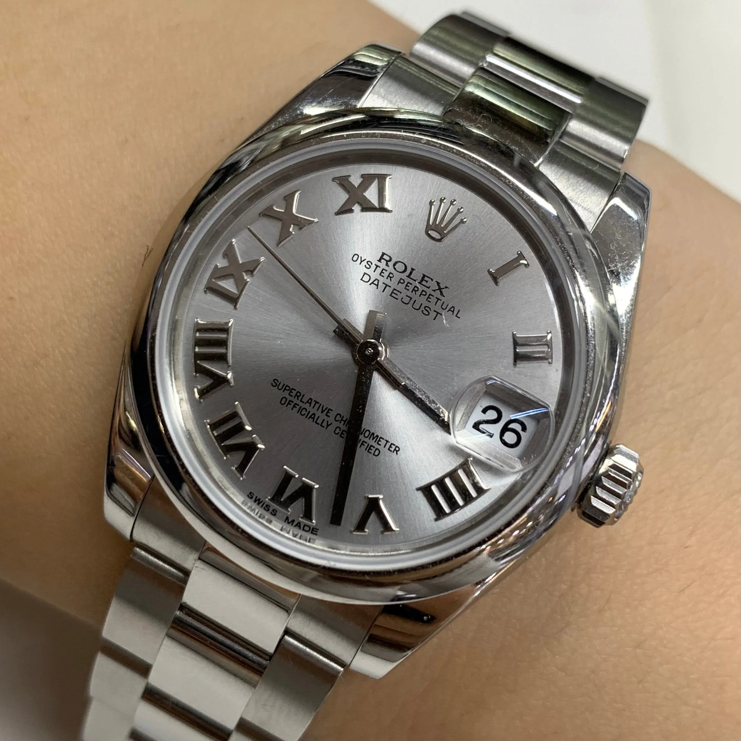 31mm Rolex Watch with Stainless Steel Oyster Bracelet