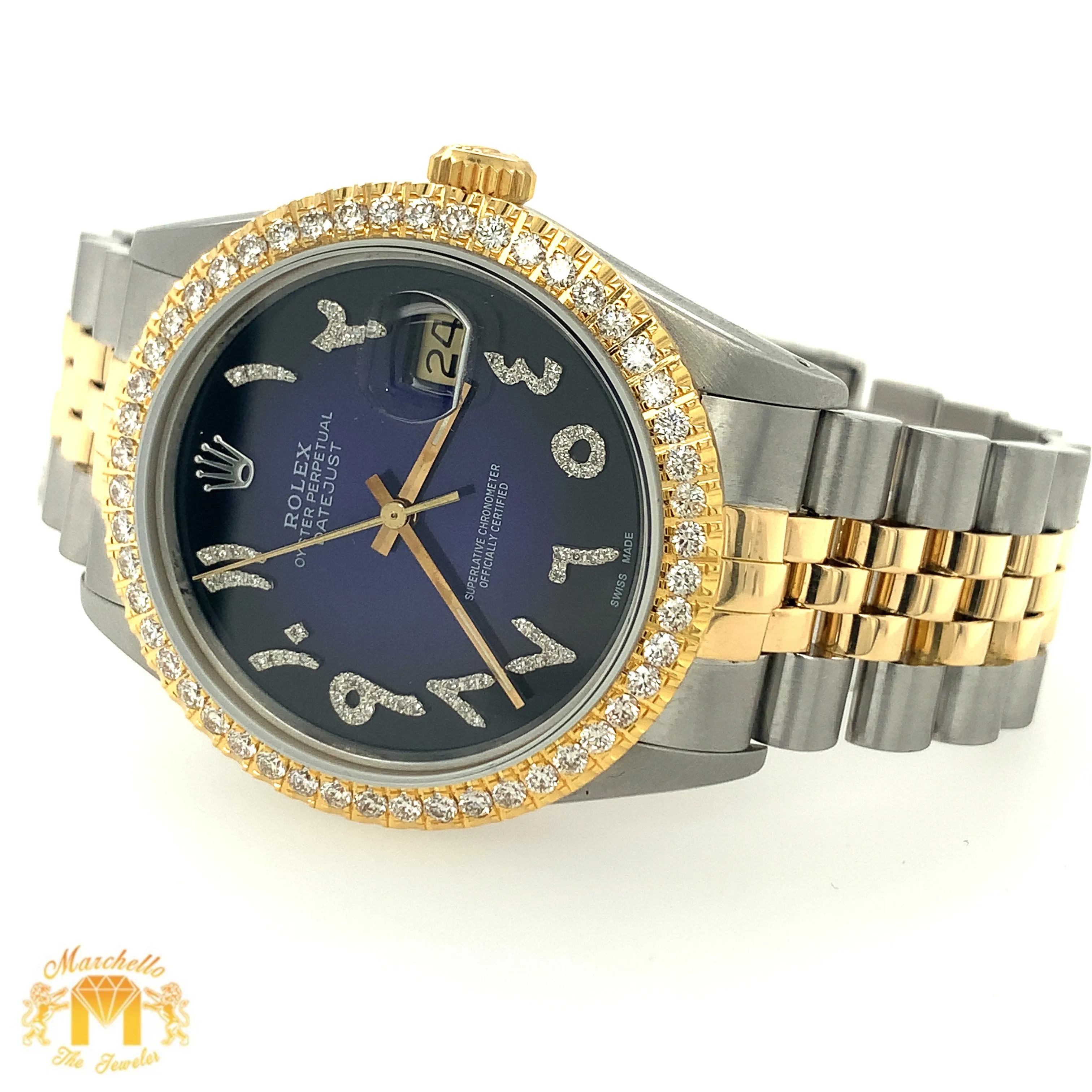 36mm Rolex Datejust Diamond Watch with Two-tone Jubilee Bracelet (quick-set, midnight dial)