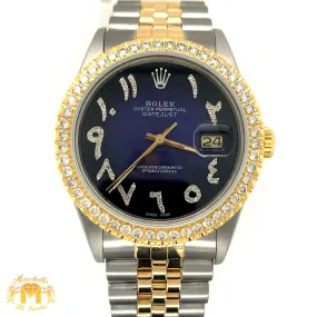 36mm Rolex Datejust Diamond Watch with Two-tone Jubilee Bracelet (quick-set, midnight dial)