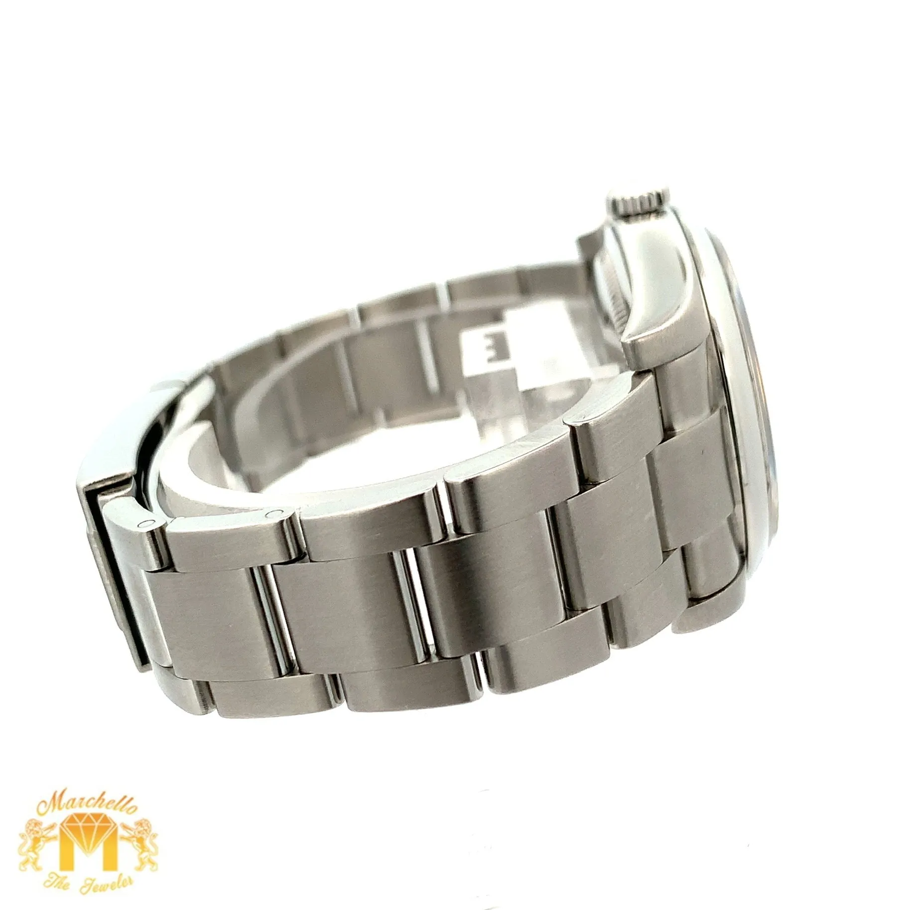 36mm Rolex Watch with Stainless Steel Oyster Bracelet (silver dial, engraved model)