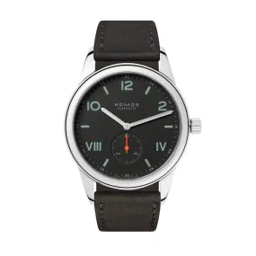 38.5MM NOMOS GLASHUTTE CLUB 38 CAMPUS NIGHT MANUAL WIND WATCH WITH RUTHENIUM DIAL