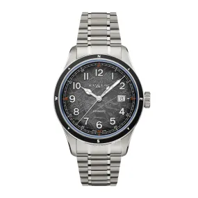 41MM MONTBLANC 1858 AUTOMATIC DATE 0 OXYGEN THE 8000 WATCH WITH GLACIER PATTERN DATE DIAL