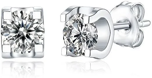 925 Silver Earrings for Women Stud Moissanite Diamond
