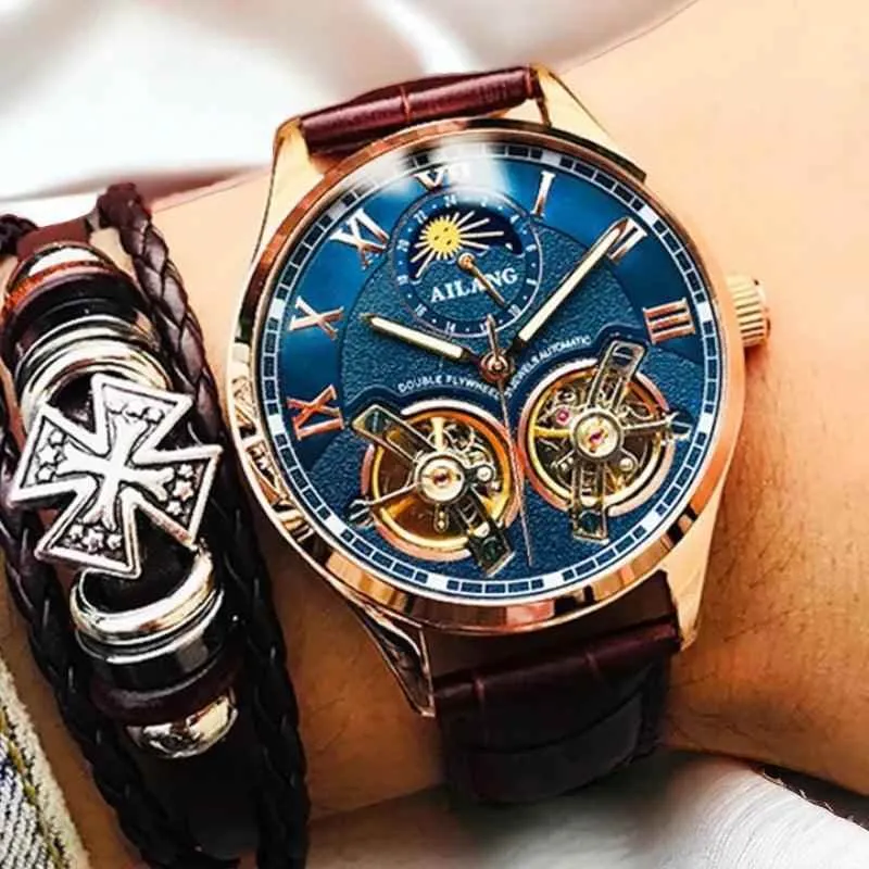 AL8822 Men's Simple Watch - Double Flywheel Automatic Mechanical Wristwatch