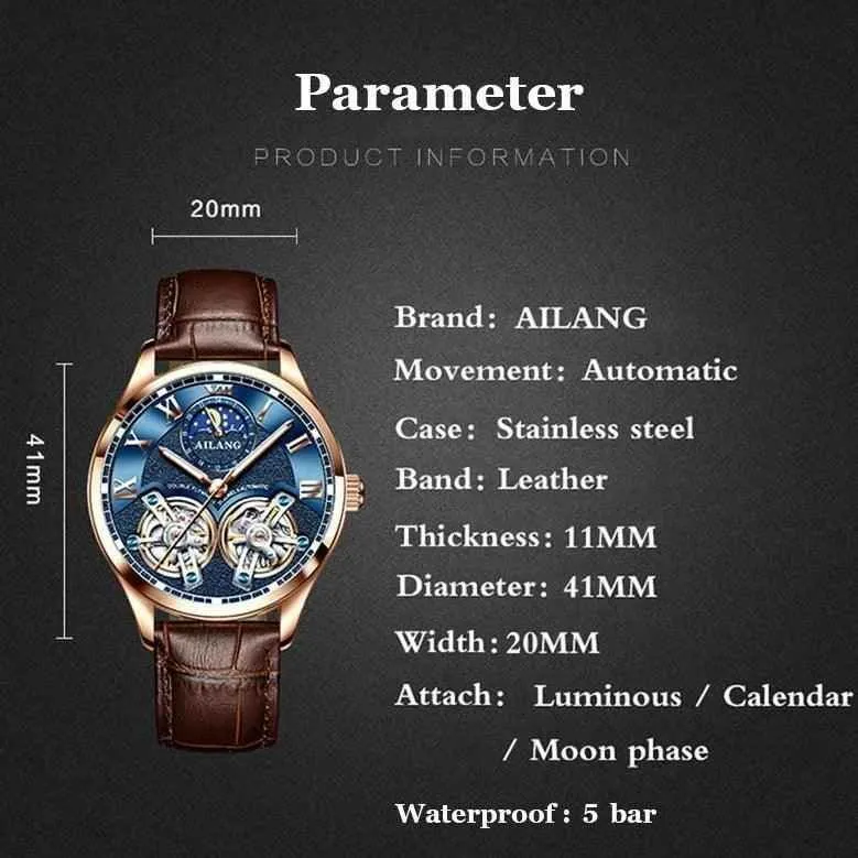 AL8822 Men's Simple Watch - Double Flywheel Automatic Mechanical Wristwatch