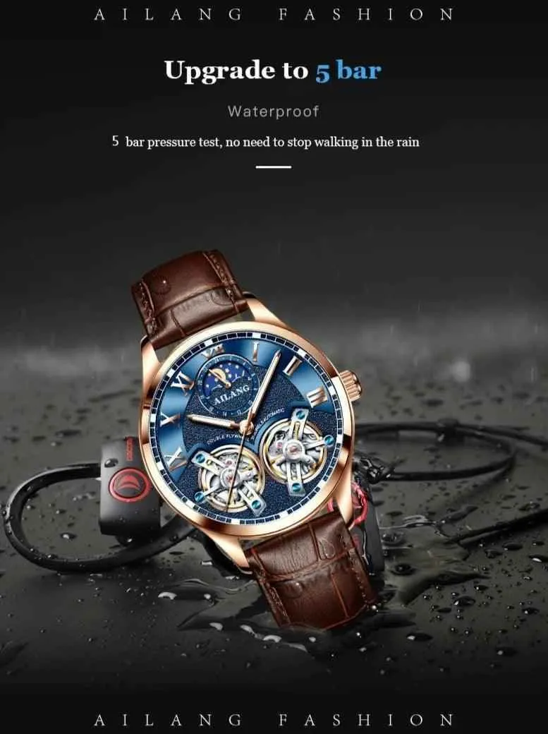 AL8822 Men's Simple Watch - Double Flywheel Automatic Mechanical Wristwatch