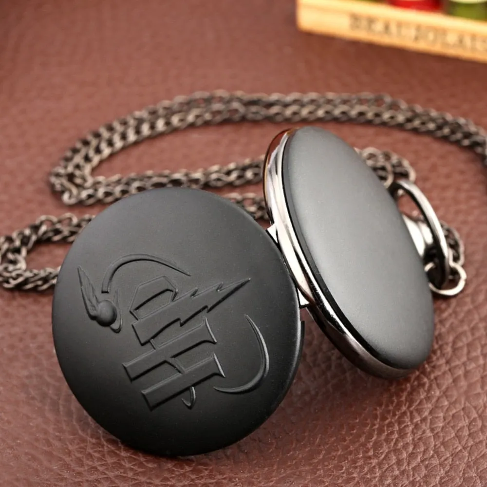 Antique Retro Gray Clock Watches Big Letter Design Quartz Pocket Watch
