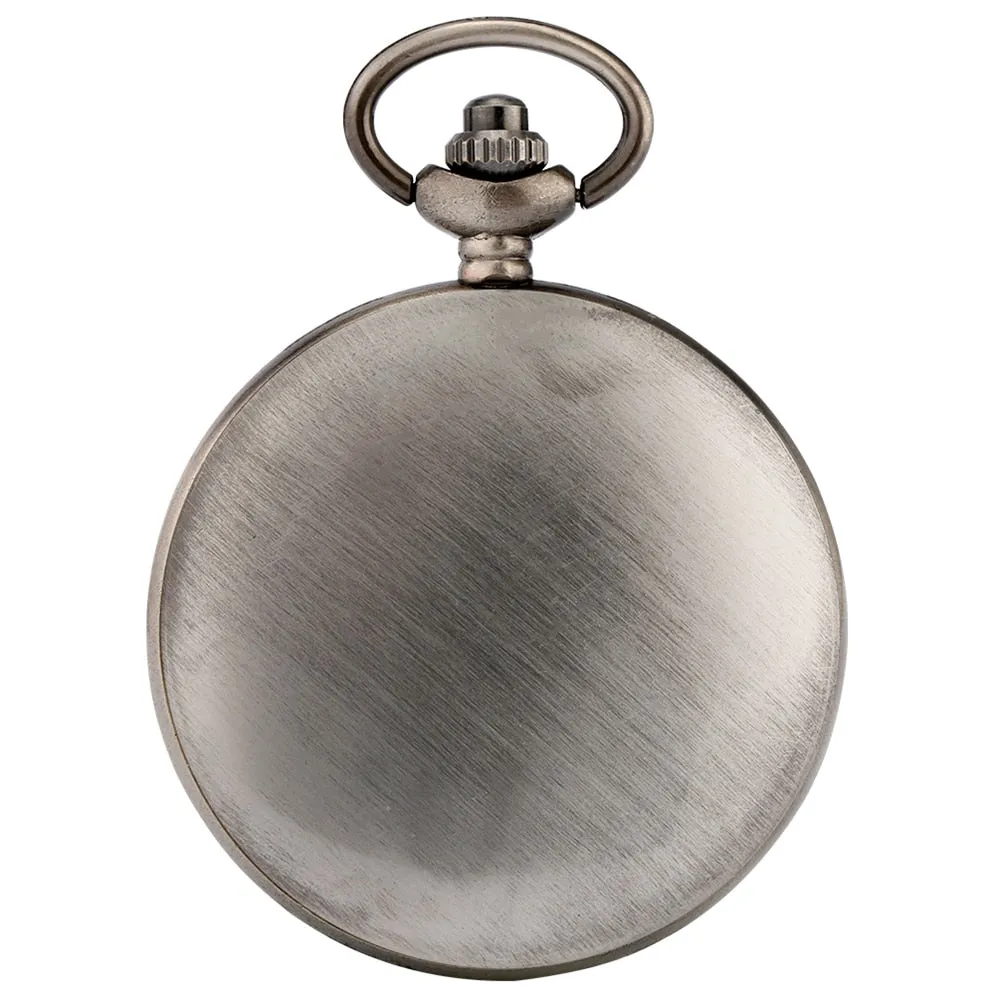 Antique Retro Gray Clock Watches Big Letter Design Quartz Pocket Watch