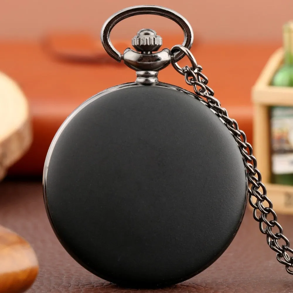 Antique Retro Gray Clock Watches Big Letter Design Quartz Pocket Watch
