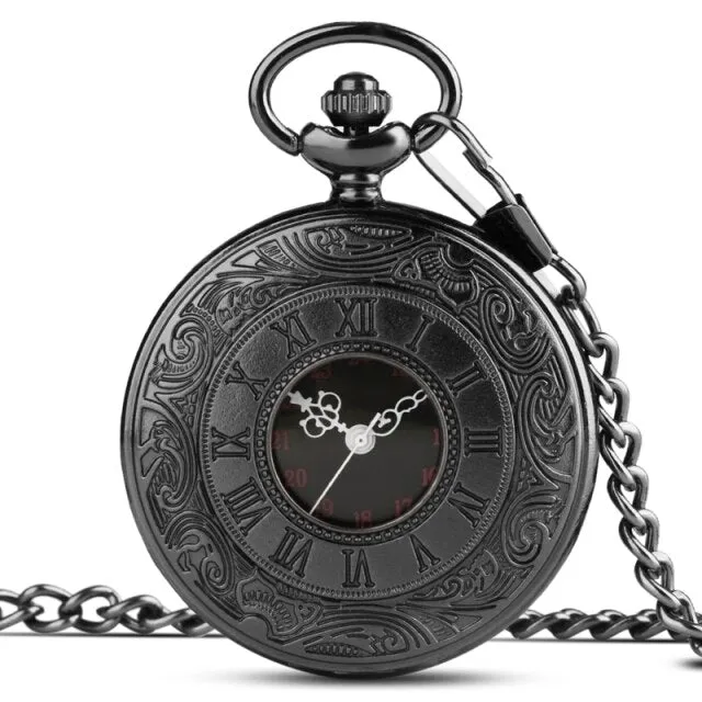 Antique Retro Roman Numeral Display Quartz Pocket Watch