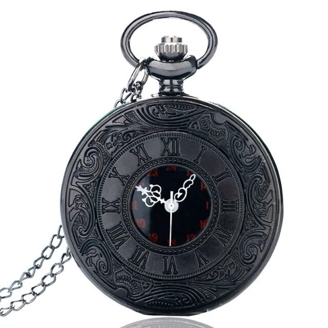 Antique Retro Roman Numeral Display Quartz Pocket Watch