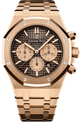 audemars piguet royal oak 18kt rose gold 41mm brown dial men's watch