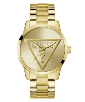 BADGE MENS GOLD TONE ANALOG WATCH