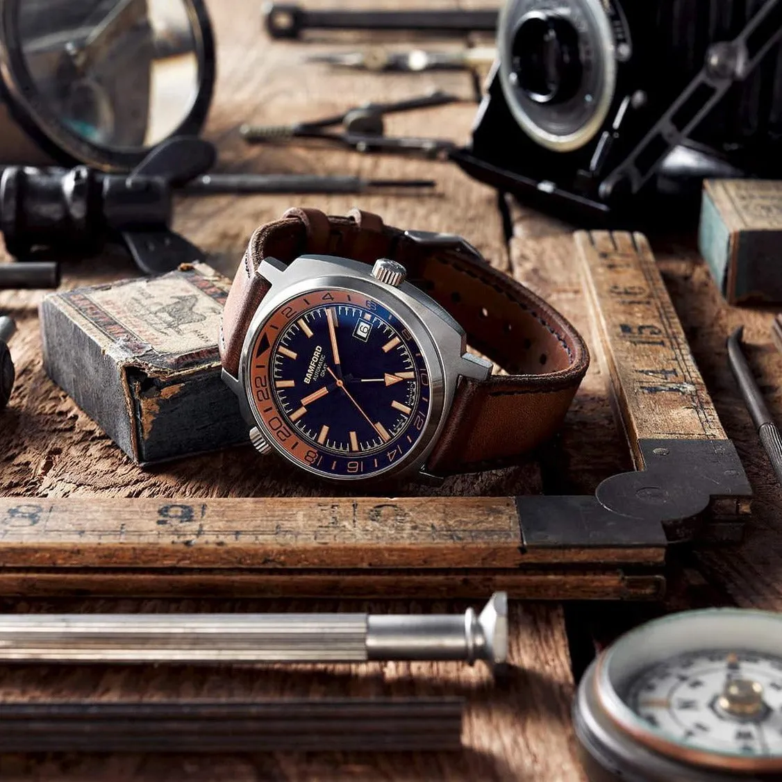 Bamford GMT Steel Tan Blue
