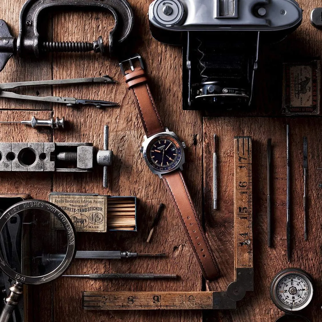Bamford GMT Steel Tan Blue