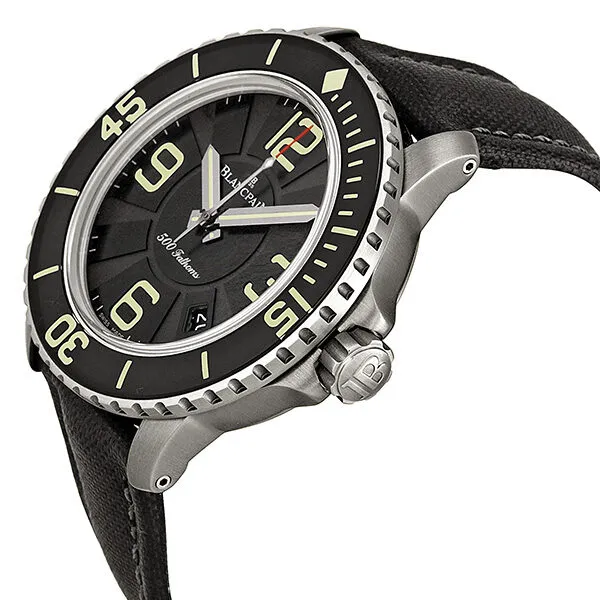 Blancpain Sport 500 Fathoms Black Dial Titanium Automatic Men's Watch 50015-12B30-52