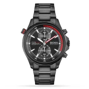 BOSS 46mm Globetrotter Black Stainless Steel Quartz Watch