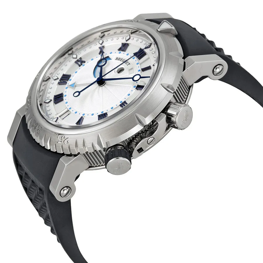 Breguet Marine Royal Silver Dial Black Rubber Men's Watch 5847BB/12/5ZV