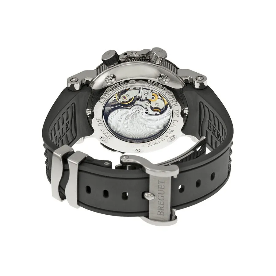 Breguet Marine Royal Silver Dial Black Rubber Men's Watch 5847BB/12/5ZV