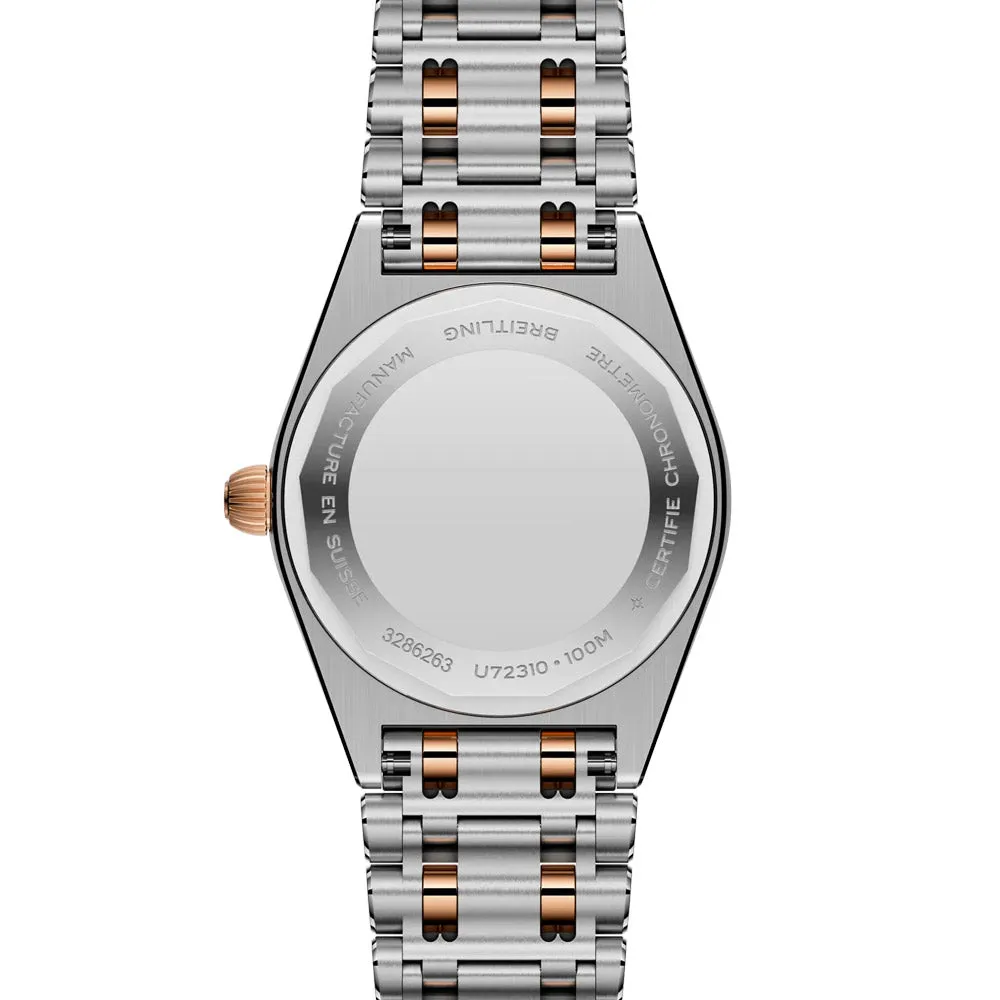 Breitling Chronomat 28mm MOP Dial 18ct Rose Gold and Steel Quartz Ladies Watch U72310531A1U1
