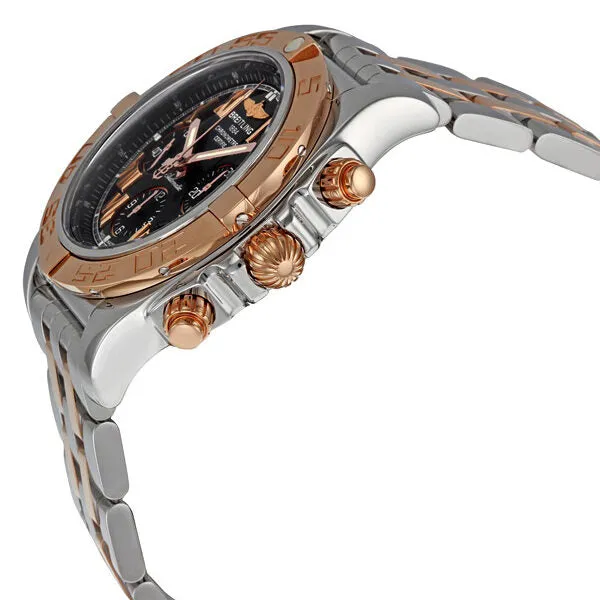 Breitling Chronomat Black Dial 18k Rose Gold & Steel Men's Watch CB011012-B957TT CB011012/B957