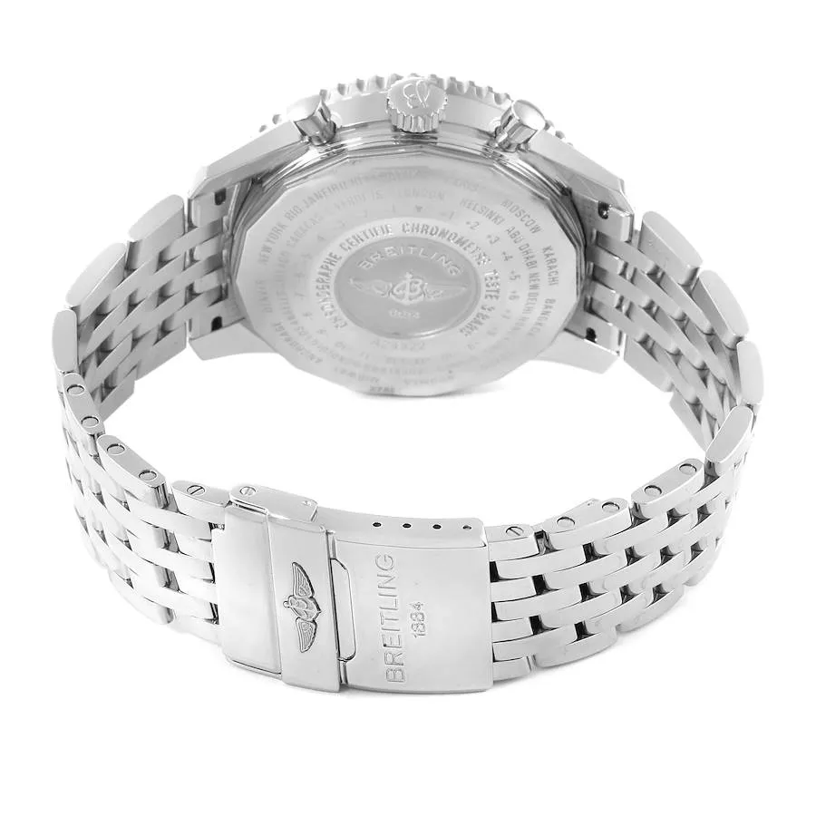 Breitling Navitimer World GMT A24322 Silver Dial Steel Mens Watch