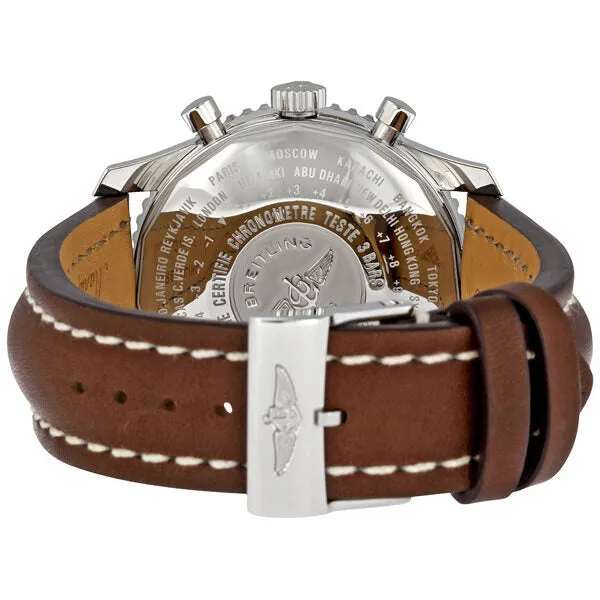 Breitling Navitimer World Steel Brown Strap Men's Watch A2432212-G571BRLT A2432212-G571-443X-A20BA.1