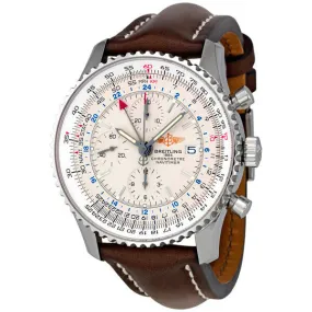 Breitling Navitimer World Steel Brown Strap Men's Watch A2432212-G571BRLT A2432212-G571-443X-A20BA.1