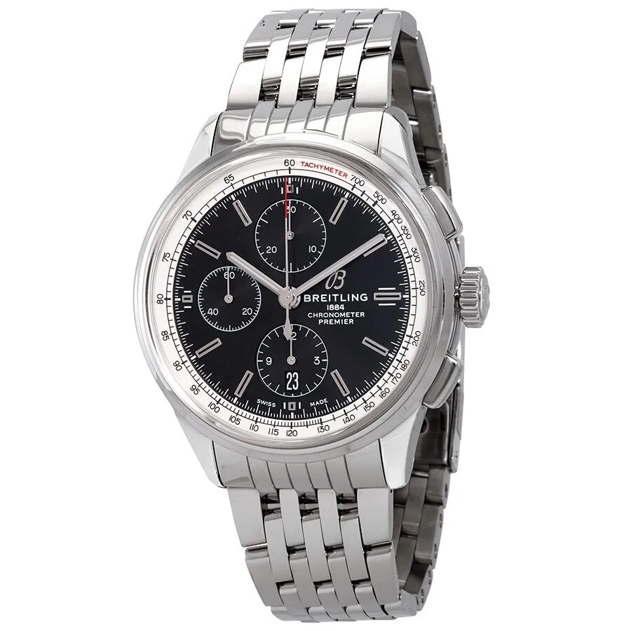 Breitling Premier Chronograph Automatic Chronometer Black Dial Men's Watch A13315351B1A1