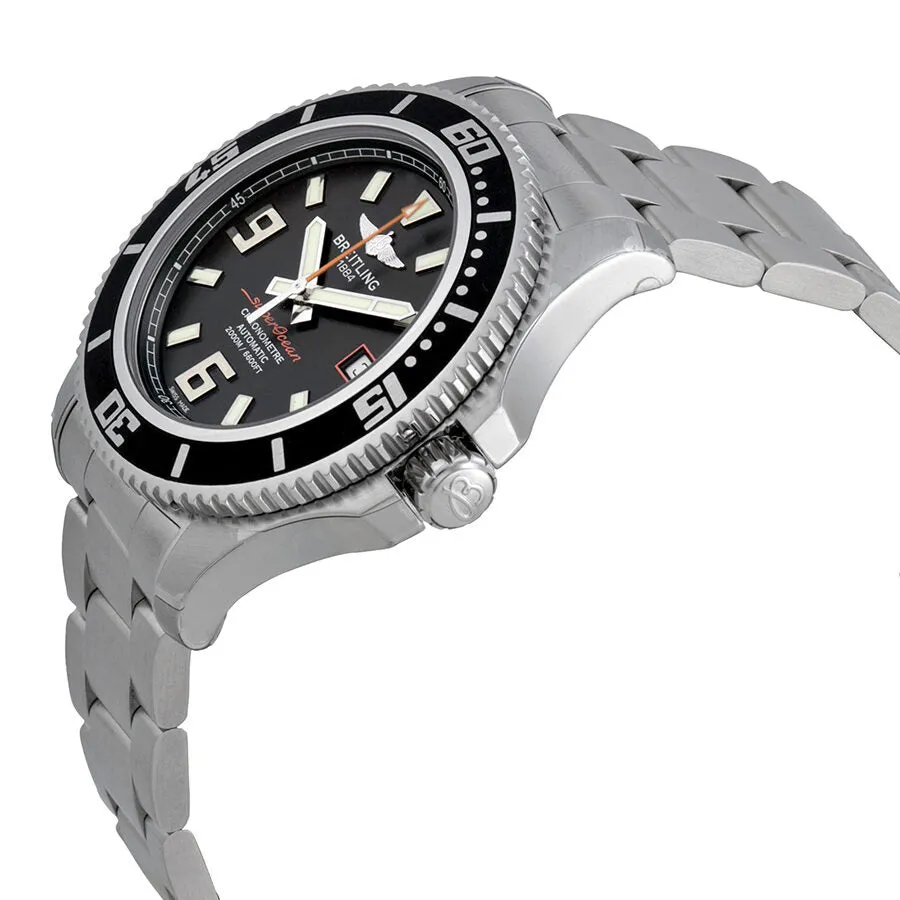 Breitling Superocean 44 Black Dial Stainless Steel Men's Watch A1739102-BA80SS A1739102/BA80SS