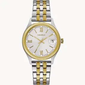 Bulova 45M112 Dress Caravelle 2 Tone Stainless Steel Strap Women Watches