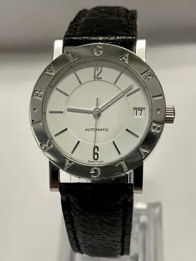 BVLGARI Unique Date SS w/White-Enamel Tone Dial Unisex Watch - $7K APR w/ COA!!!