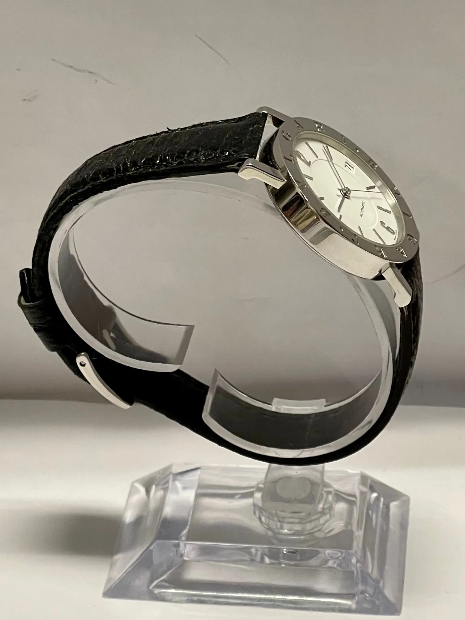 BVLGARI Unique Date SS w/White-Enamel Tone Dial Unisex Watch - $7K APR w/ COA!!!