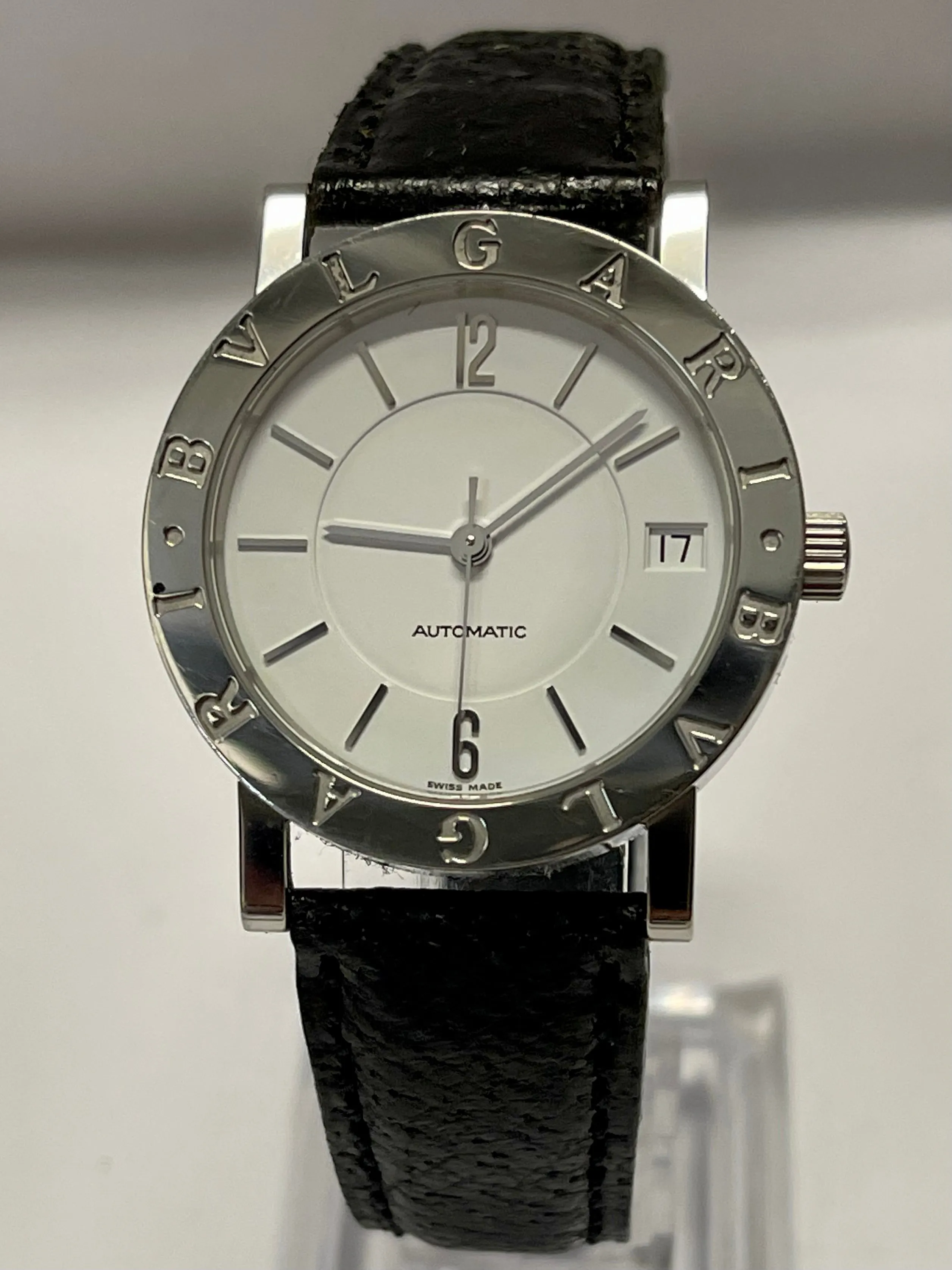 BVLGARI Unique Date SS w/White-Enamel Tone Dial Unisex Watch - $7K APR w/ COA!!!