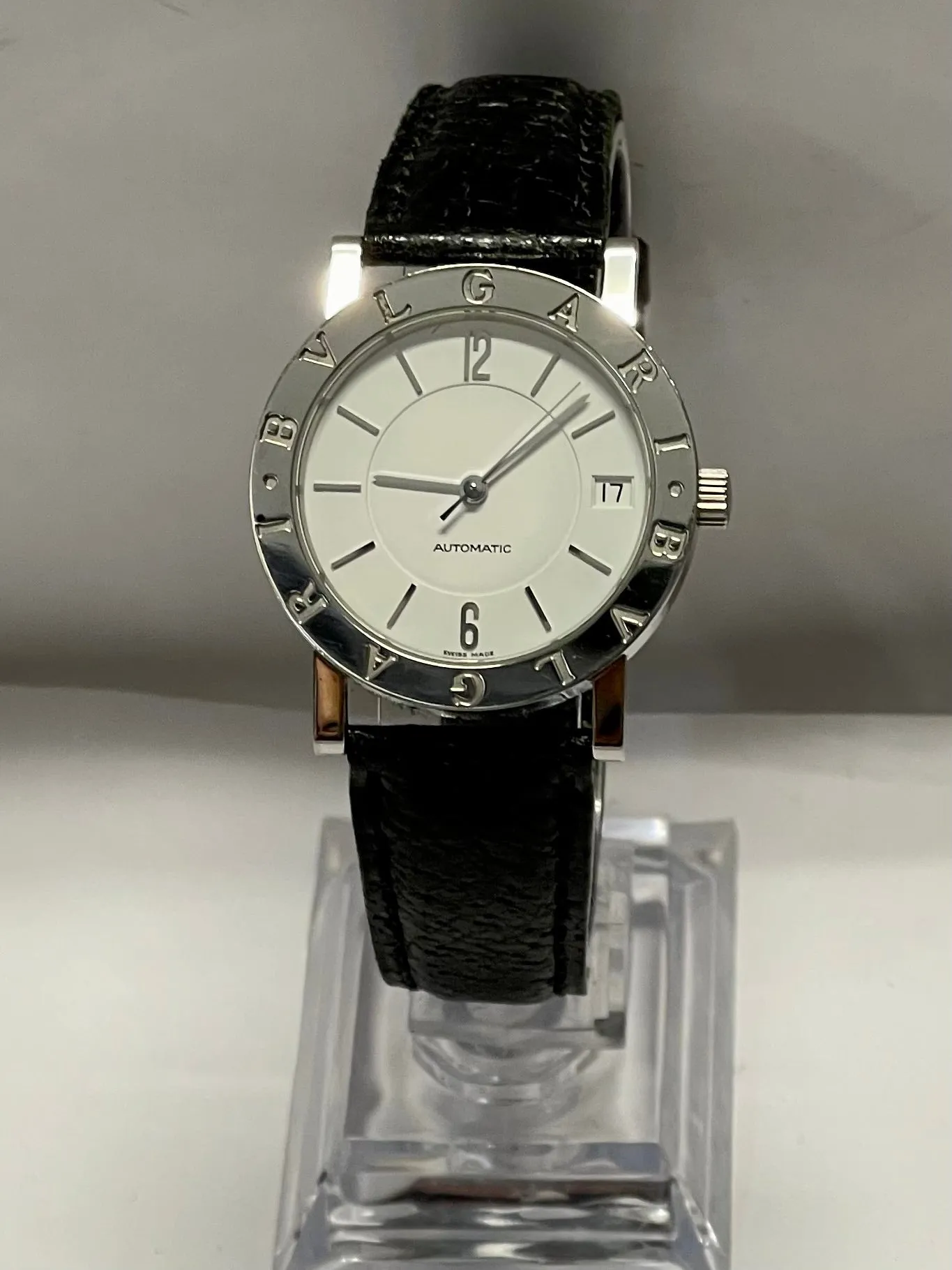 BVLGARI Unique Date SS w/White-Enamel Tone Dial Unisex Watch - $7K APR w/ COA!!!
