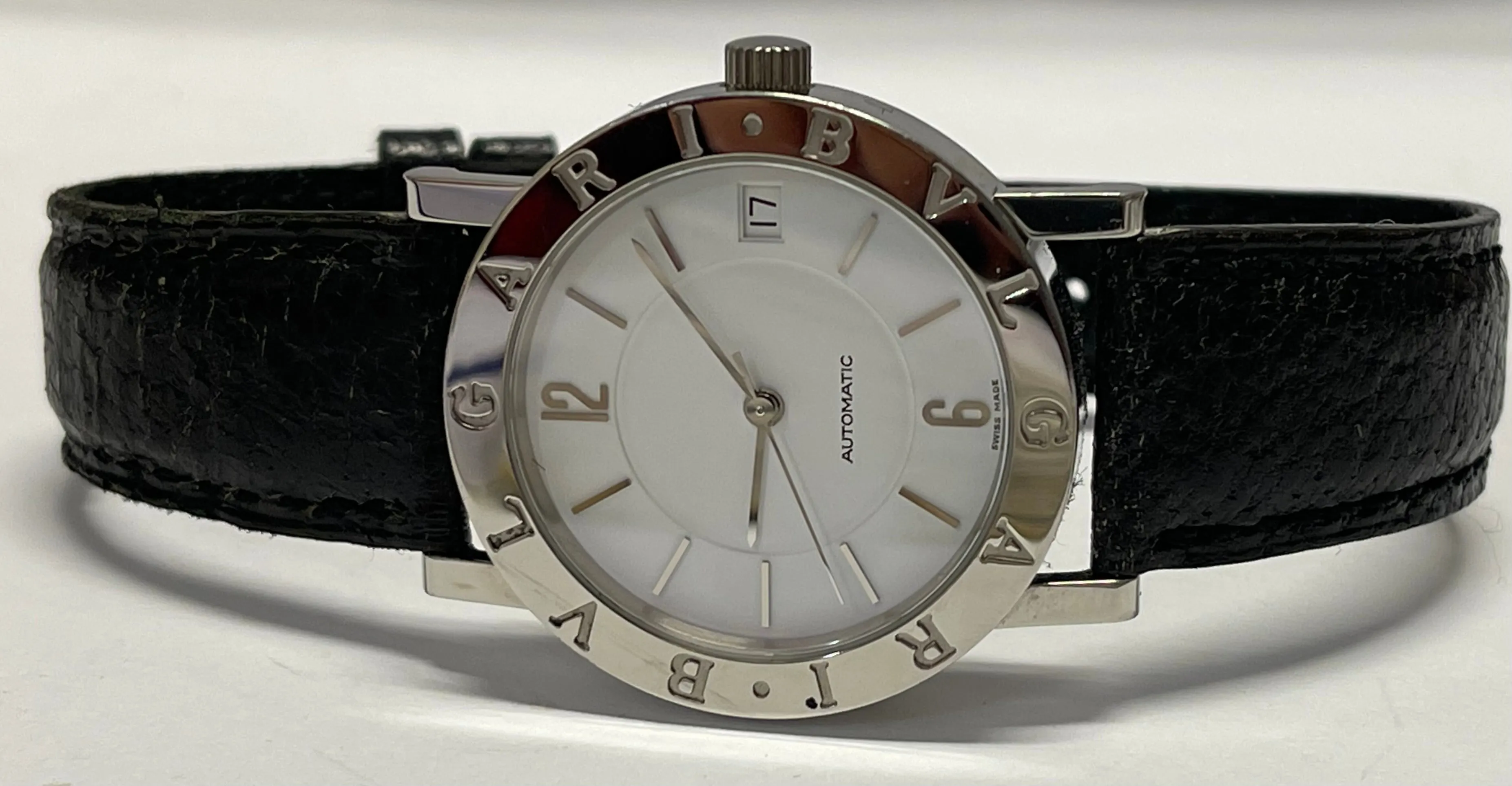 BVLGARI Unique Date SS w/White-Enamel Tone Dial Unisex Watch - $7K APR w/ COA!!!