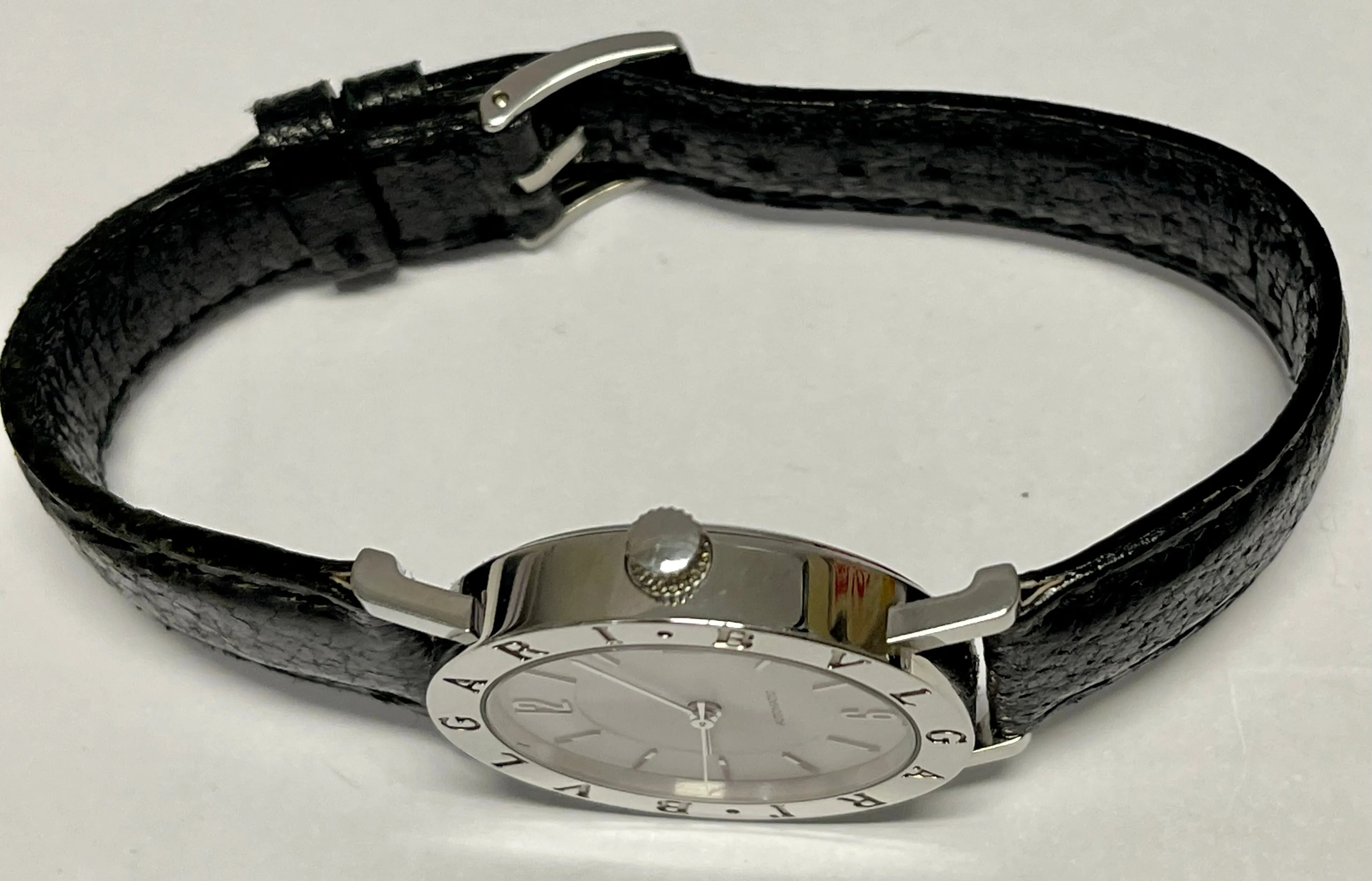 BVLGARI Unique Date SS w/White-Enamel Tone Dial Unisex Watch - $7K APR w/ COA!!!