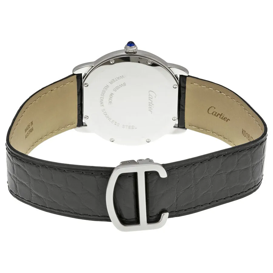 Cartier Ronde Solo Steel Black Leather Midsize Watch W6700255