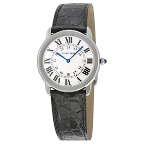 Cartier Ronde Solo Steel Black Leather Midsize Watch W6700255