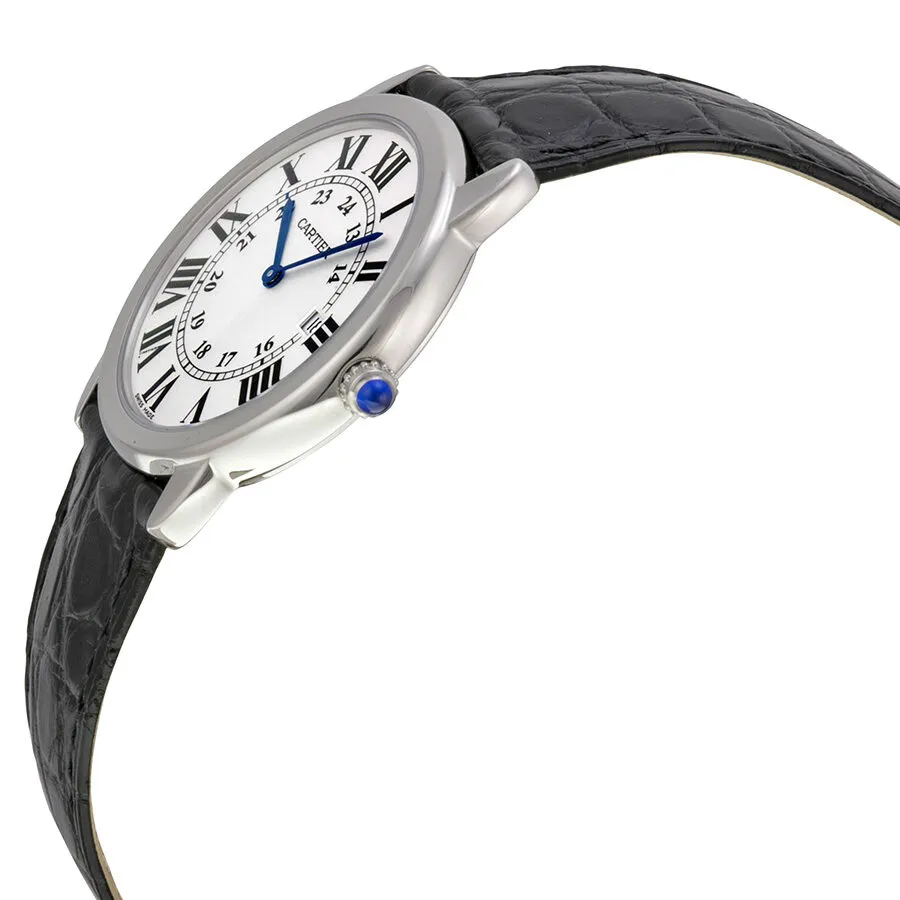 Cartier Ronde Solo Steel Black Leather Midsize Watch W6700255