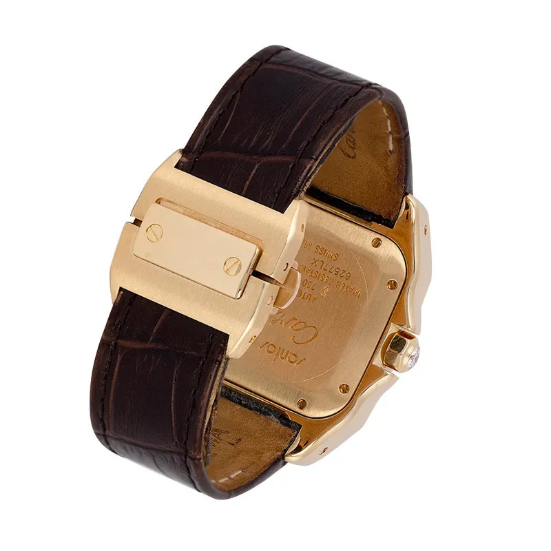 Cartier Santos 100 Midi Yellow Gold Factory Diamond Set WM502051