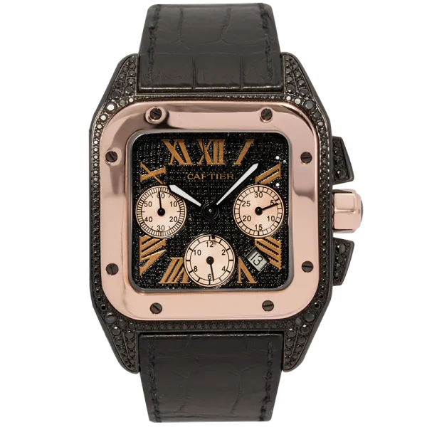 Cartier Santos 100 XL Chronograph Diamond Set Watch W20090X8