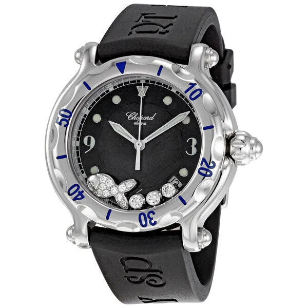Chopard Happy Beach Diamond Fish Steel Black Unisex Watch 28/8347-8